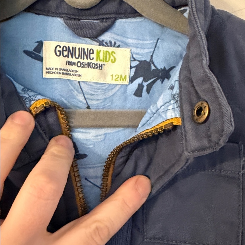 Oshkosh Quilted Vargo Vest, Blue, 12M - Picture 2 of 4